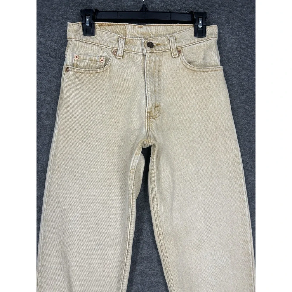 Vintage 90s Levi's 550 Jeans Mens‎ 28x33 (Tag 29x34) Beige Denim made in usa